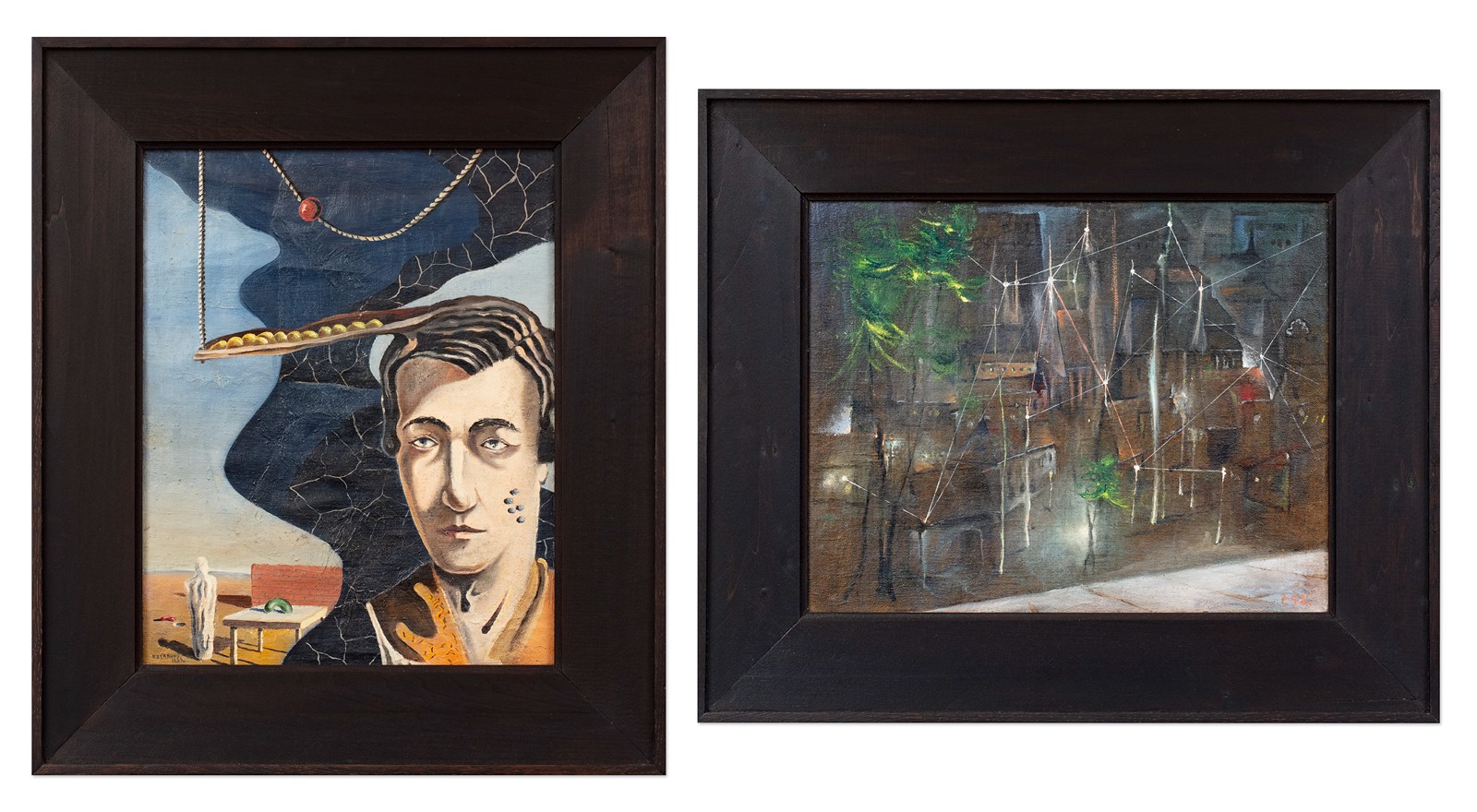 Václav Zykmund (1914 - 1984) - Surrealistický sen / Město noci (oboustranný obraz)