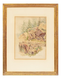 Bedřich Havránek (1821 - 1899) - Dřevěný mlýnský náhon