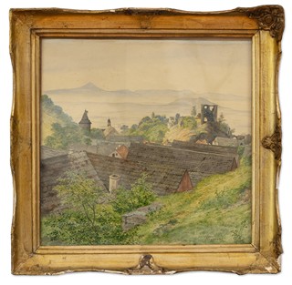 Bedřich Havránek (1821 - 1899) - Střechy Dolní Krupky u Teplic