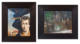 Václav Zykmund (1914 - 1984) - Surrealistický sen / Město noci (oboustranný obraz)