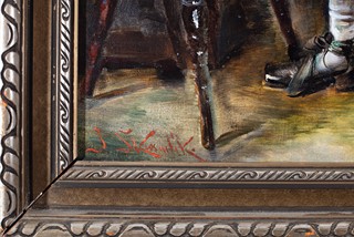 Jan Skramlík (1860 - 1936) - Mušketýr s číší vína