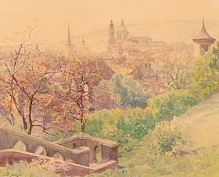 Václav Jansa (1859 - 1913) - Malostranské střechy