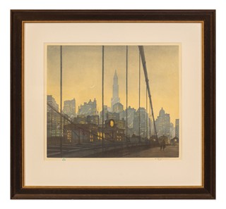 Tavík František Šimon (1877 - 1942) - New York - Brooklyn Bridge