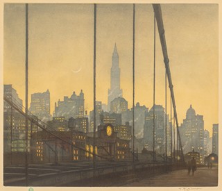 Tavík František Šimon (1877 - 1942) - New York - Brooklyn Bridge