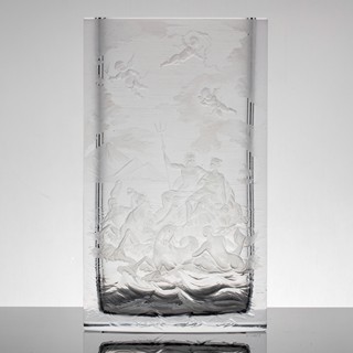 Konstantin Hable (1925 - 1985) - Váza "Neptunova družina", sklárna Moser