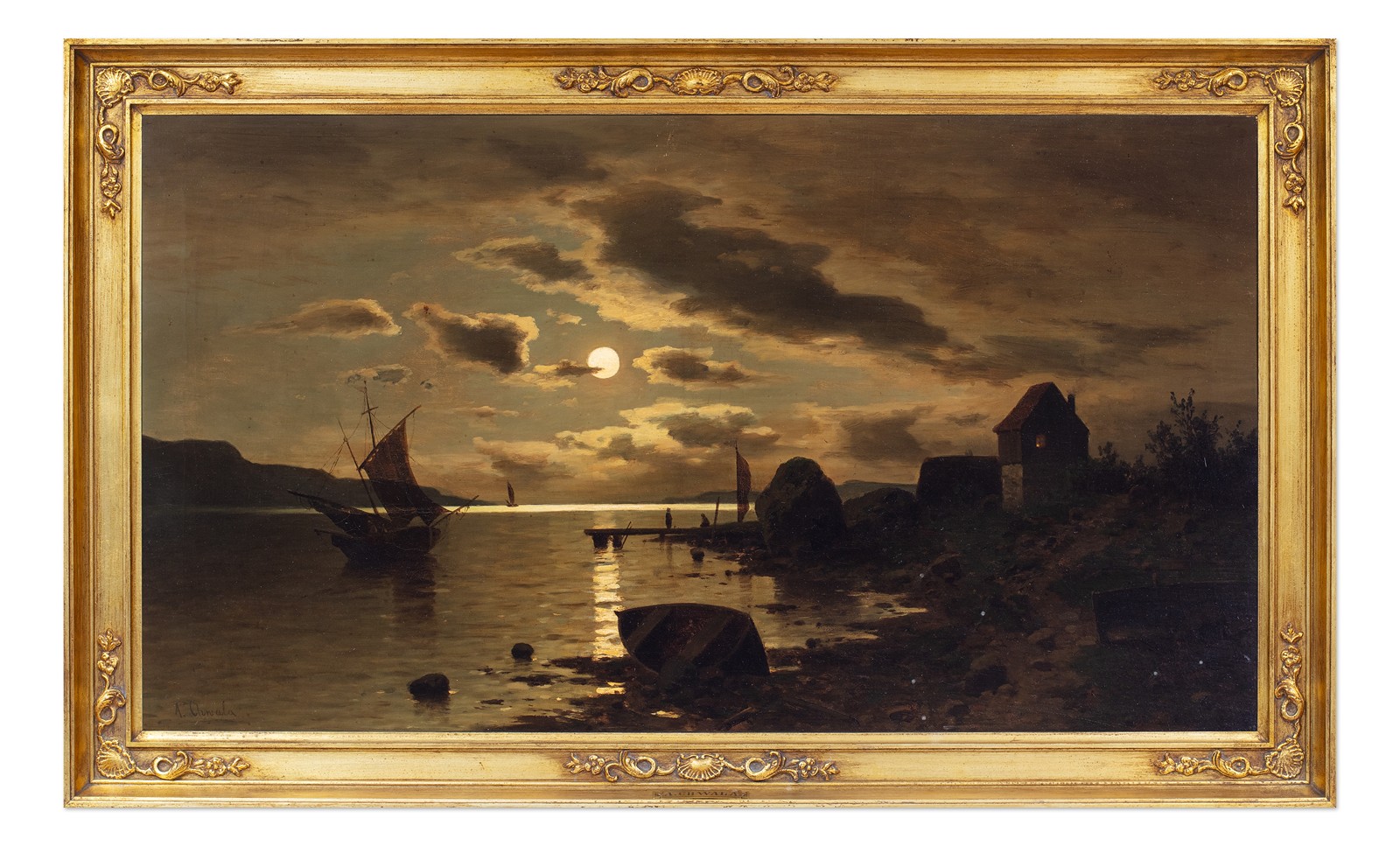 Adolf Chwala (1836 - 1900) - Jezero v měsíčním svitu