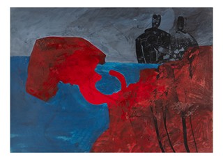 Vladimír Janoušek (1922 – 1986) - Krajina s postavami