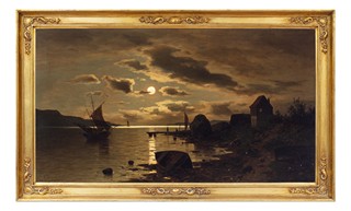 Adolf Chwala (1836 - 1900) - Jezero v měsíčním svitu