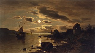 Adolf Chwala (1836 - 1900) - Jezero v měsíčním svitu