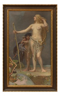 Maxmilián Pirner (1854 - 1924) - Nymfa a faun (Alegorie přírody)