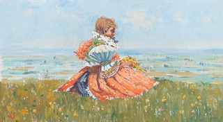 Joža Uprka (1861 - 1940) - Krojované děvče s pampeliškovým věnečkem