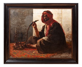 Karel Vítězslav Mašek (1865 - 1927) - Subhán Músa s vodní dýmkou سبحان موسى