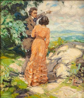 Alois Kalvoda (1875 - 1934) - Alegorický triptych lásky (Mládí / Žal / Touha)