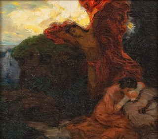 Alois Kalvoda (1875 - 1934) - Alegorický triptych lásky (Mládí / Žal / Touha)