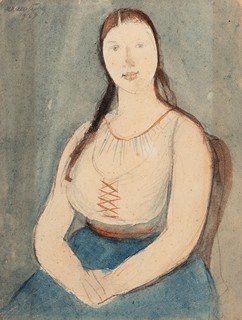 Rudolf Kremlička (1886 - 1932) - Sedící dívka