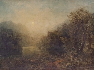 August Bedřich Piepenhagen (1791 – 1868) - Horské jezero s poutníkem