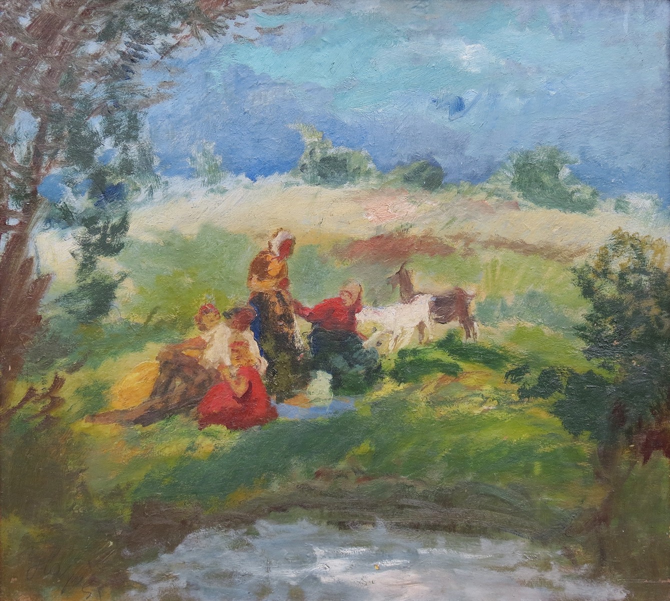 Oldřich Blažíček - V polích olejová skica