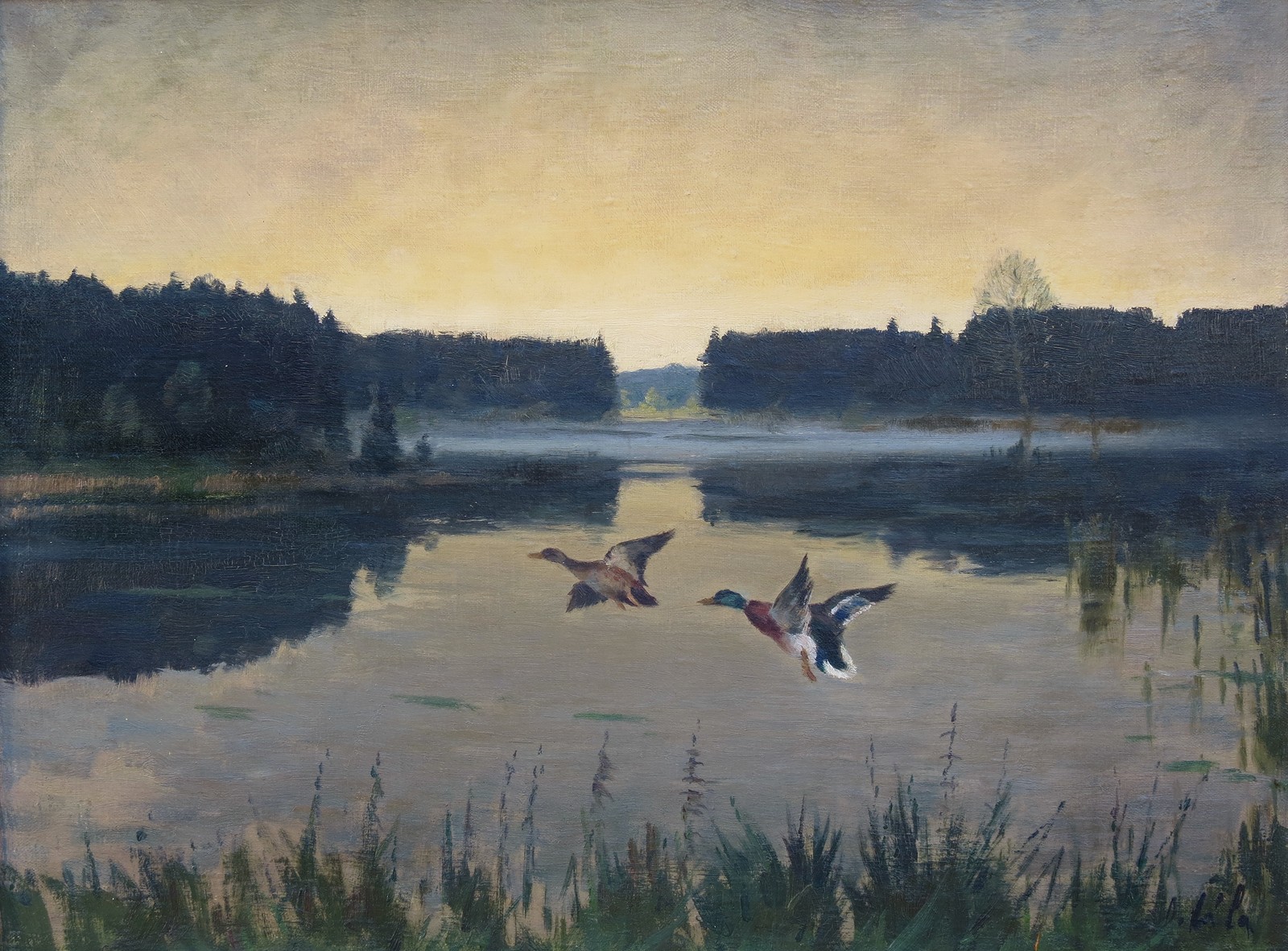 Otakar Číla - Kachny nad rybníkem