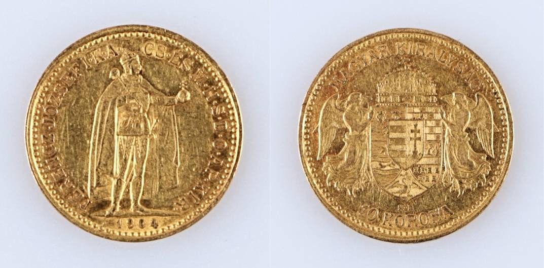 Zlatá mince: 10 koruna 1904