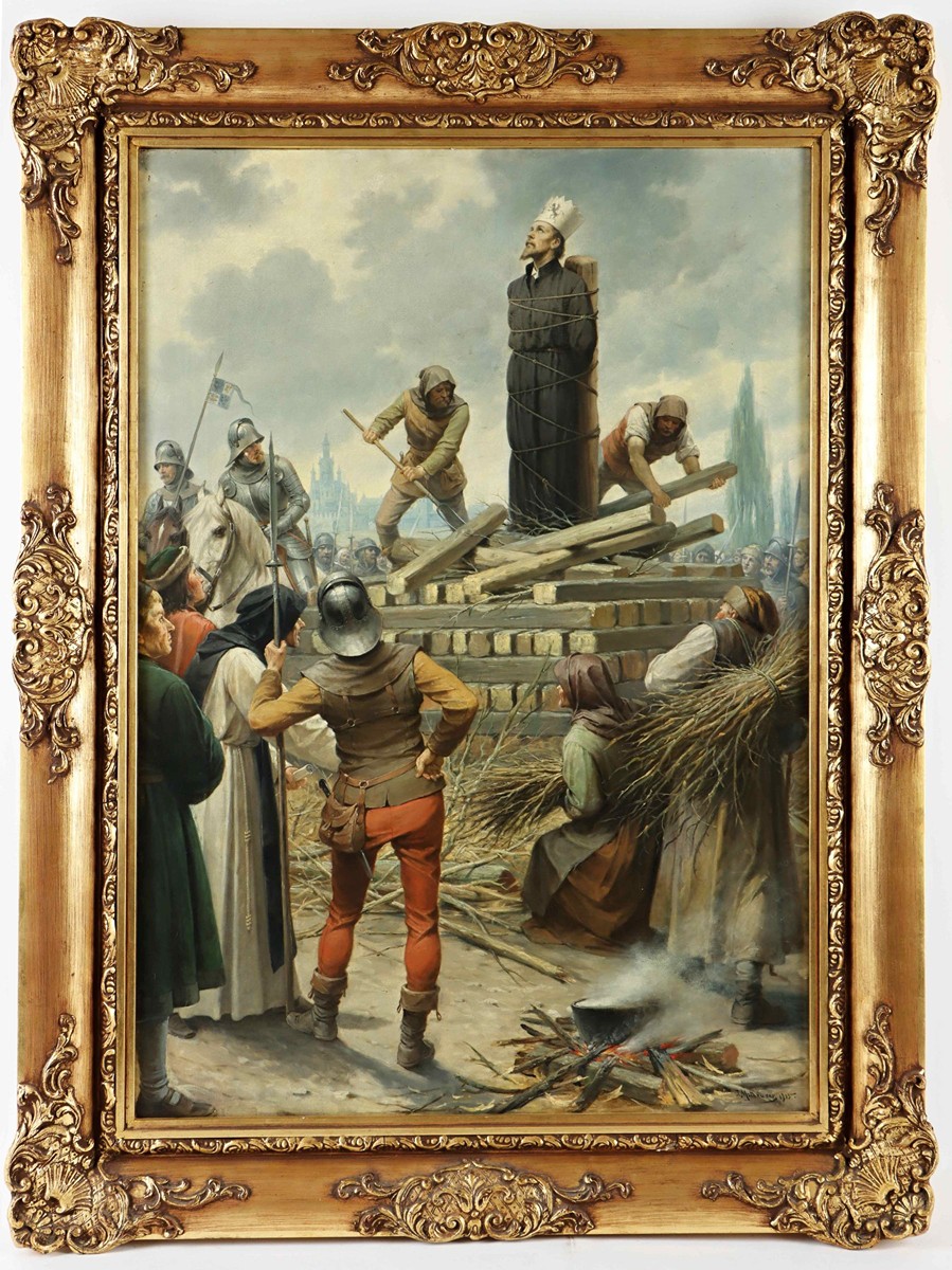 Josef Mathauser (1846 - 1917) - Upálení mistra Jana Husa