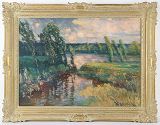 Václav Radimský (1867 - 1946) - Větrný podvečer u řeky