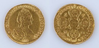 Zlatá mince: 10 rublů 1780