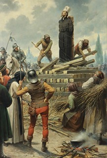 Josef Mathauser (1846 - 1917) - Upálení mistra Jana Husa