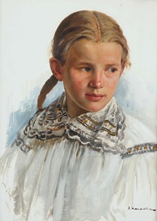 Josef (Joža) Koudelka (1877 - 1960) - Portrét dívky