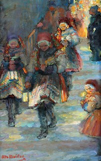 Otto Molitor (1889 - 1965) - Z kostela (Půlnoční v Kyjově)