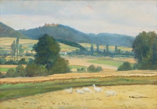 Josef (Joža) Koudelka (1877 - 1960) - Pohled na hrad Ronov
