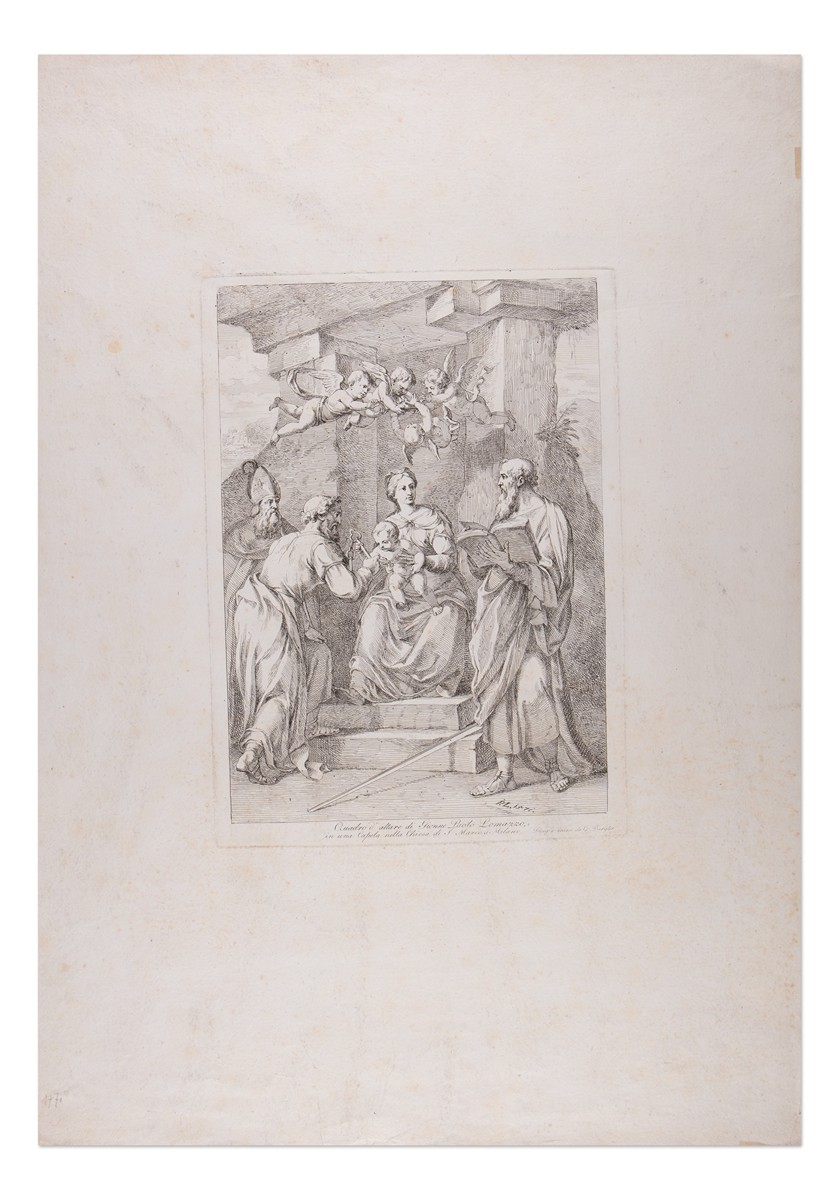 Josef Bergler (1753 - 1829) - Korunovace Panny Marie s dítětem se svatým Petrem, Augustinem a Pavlem
