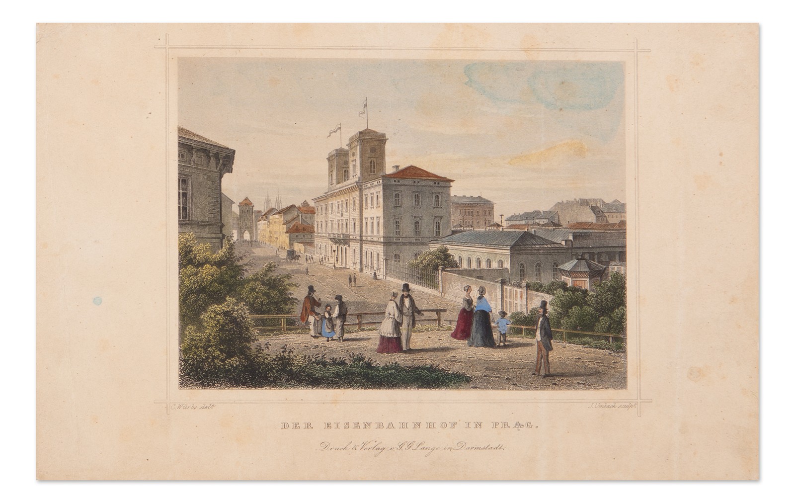 Karl Würbs (1807 - 1876) - Der Eisenbanhof in Prag
