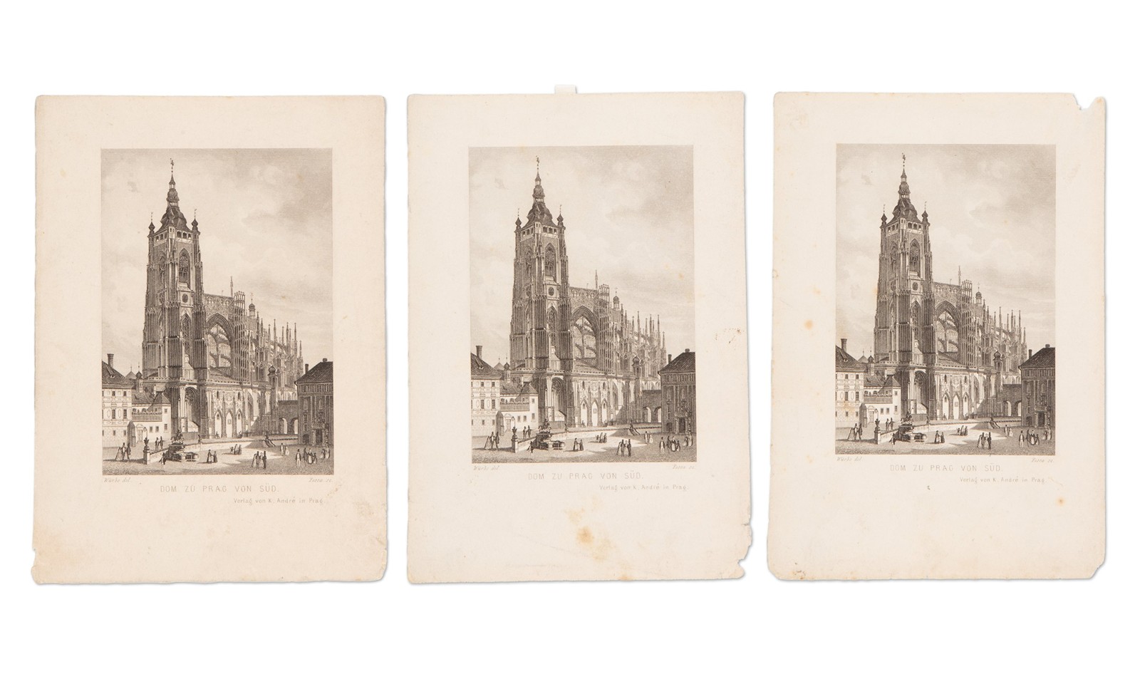 Karl Würbs (1807 - 1876) - Dom zu Prag von Süd
