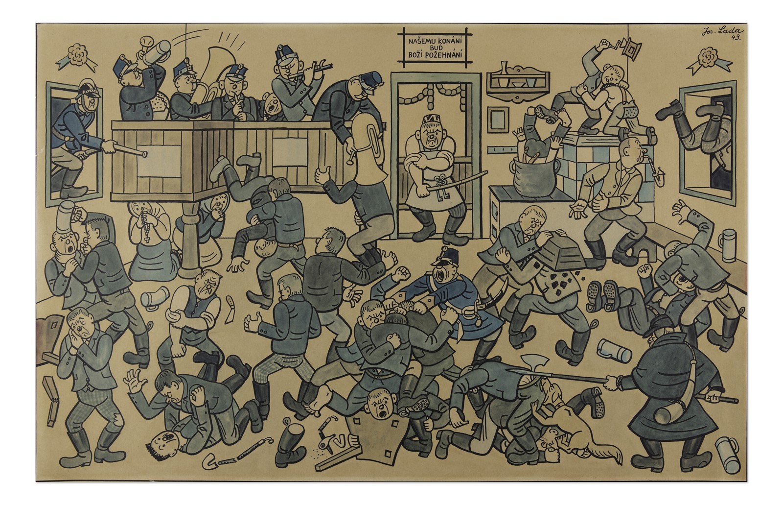 Josef Lada (1887 - 1957) - Hospodská rvačka