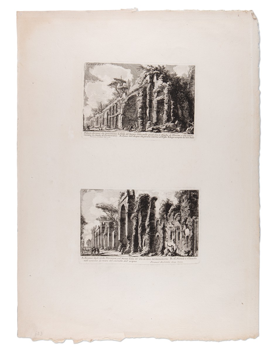 Giovanni Battista Piranesi (1720 - 1778) - Veduta dei muri che investivano le falde del Monte Celio a "Avanzo del Tempio della Speranza Vecchia"