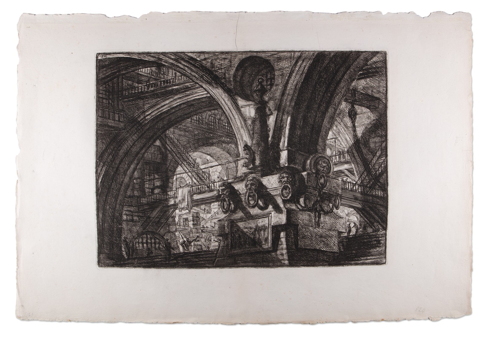 Giovanni Battista Piranesi (1720 - 1778) - Il molo con una lampada (velký list)