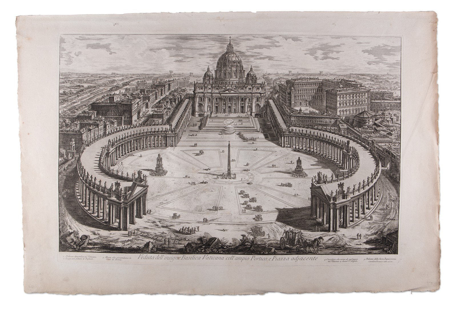 Giovanni Battista Piranesi (1720 - 1778) - Veduta Dell'insigne Basilica Vaticana Coll'ampio Portico E Piazza Adjacente (velký list)