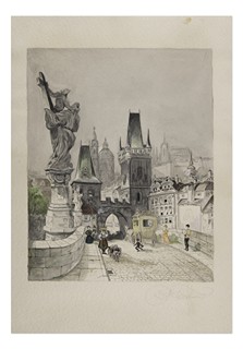 Richard Teschner (1879 - 1948) - Na Karlové mostě