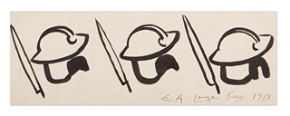 Emil Artur Longen (1885 - 1936) - Studie hlav vojáka a četníka