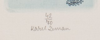 Karel Zeman (1949*) - Konvolut 9 grafický listů