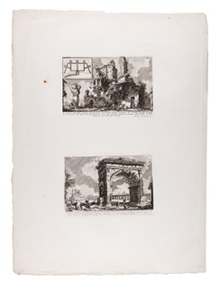 Giovanni Battista Piranesi (1720 - 1778) - Avanzo del primo Castello di una parte dell´Acqua Giulia a "Veduta dell´Arco di Gallieno"