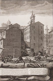 Giovanni Battista Piranesi (1720 - 1778) - Macchina costruita per l'estrazione della colonna di Antonino Pio