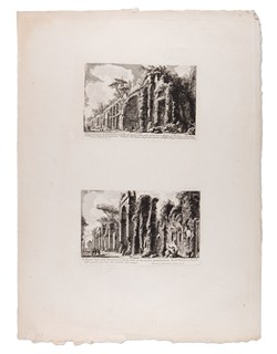 Giovanni Battista Piranesi (1720 - 1778) - Veduta dei muri che investivano le falde del Monte Celio a "Avanzo del Tempio della Speranza Vecchia"