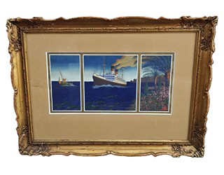 Kamil Vladislav Muttich, 1873 - 1924 - Exotické pobřeží se zaoceánskou lodí