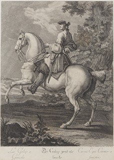 Johannes El. Ridinger (1698 – 1767) - Der Galop gerad aus lincks