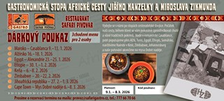 Dárkový poukaz Gastronomické stopy Africké cesty J. Hanzelky a M. Zikmunda