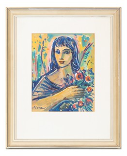 Aljo Beran (1907 - 1990) - Dívka s kyticí