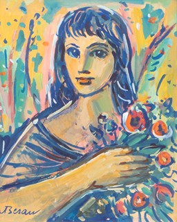 Aljo Beran (1907 - 1990) - Dívka s kyticí