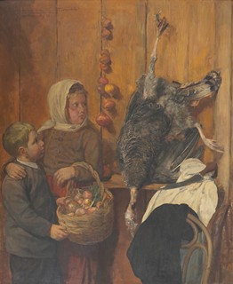 Jaroslav Malínský (1897 - 1978) - Děti u mrtvého krocana (velký formát)