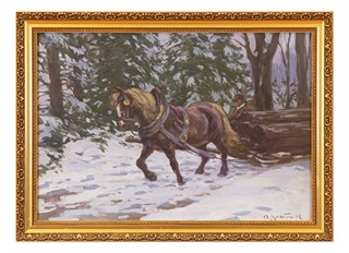 Rudolf Jelínek (1880 - 1950) - Svážení dřeva